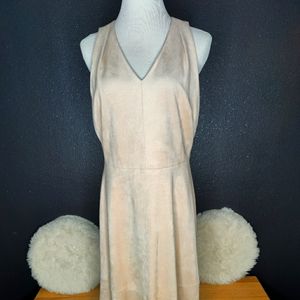 Antonio Melanie Ultra Suede A Line Sleeveless Light Peach or Nude Dress size 14